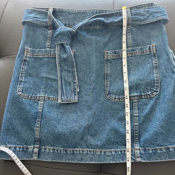 Sezane Gillie Skirt Denim Blue - Size 12 - Picture 3 of 8